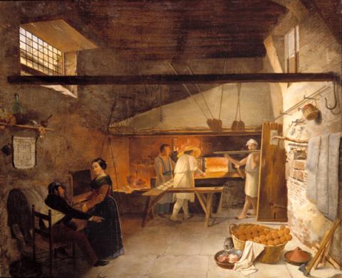 Adriano Trojani, Interno di un forno, 1844 Adriano Trojani, Interno di un forno, 1844