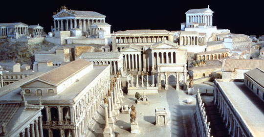 Plastico di Roma imperiale: Foro Romano e Campidoglio